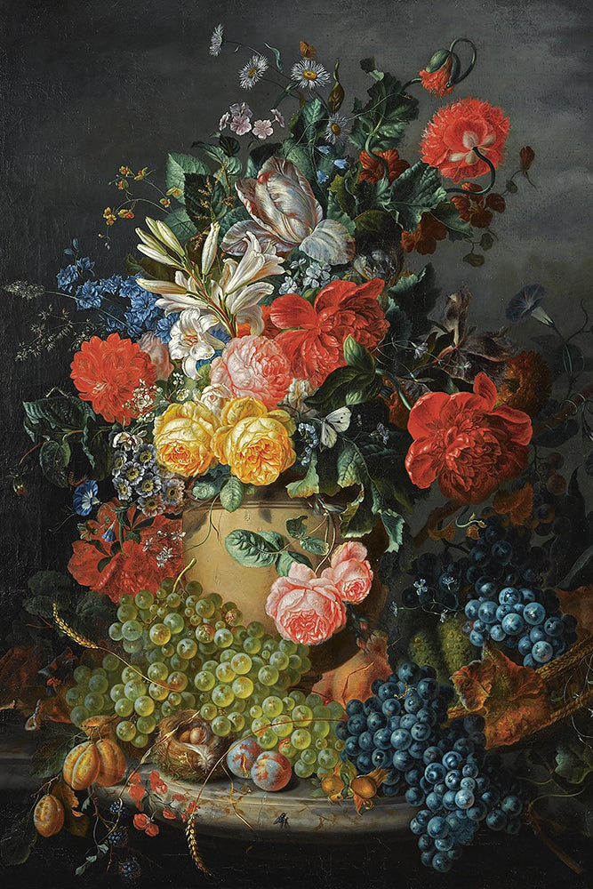 Flower Still Life with Grapes