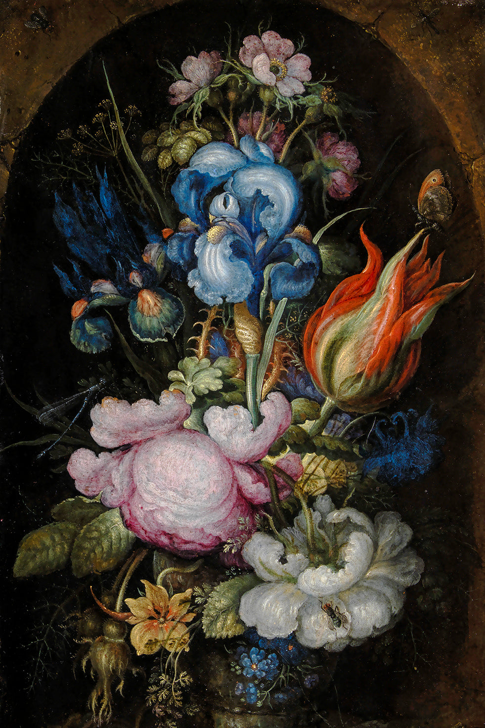 Bouquet of Flowers in a Stone Niche