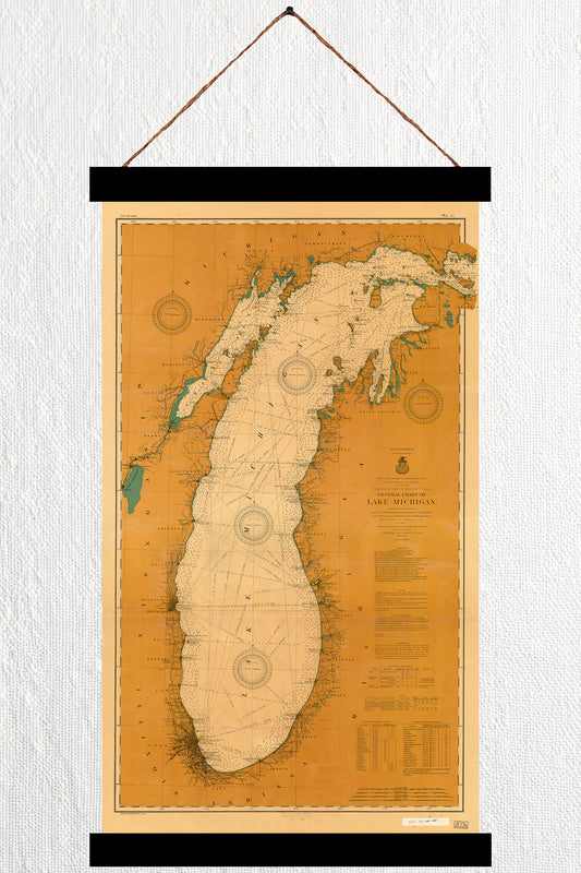 1903 Navigational Lake Michigan Map