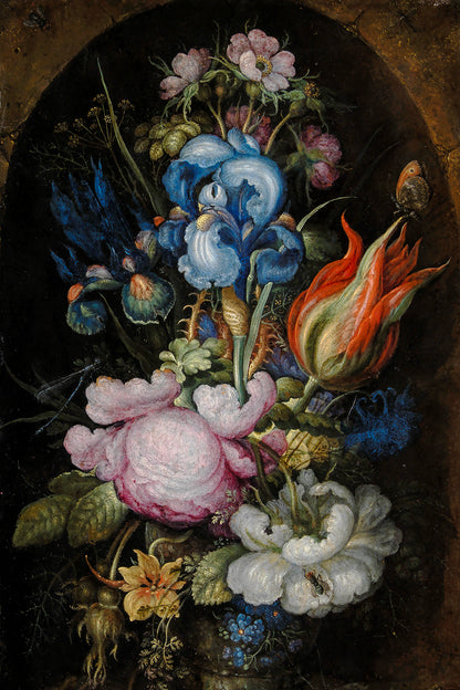Bouquet of Flowers in a Stone Niche