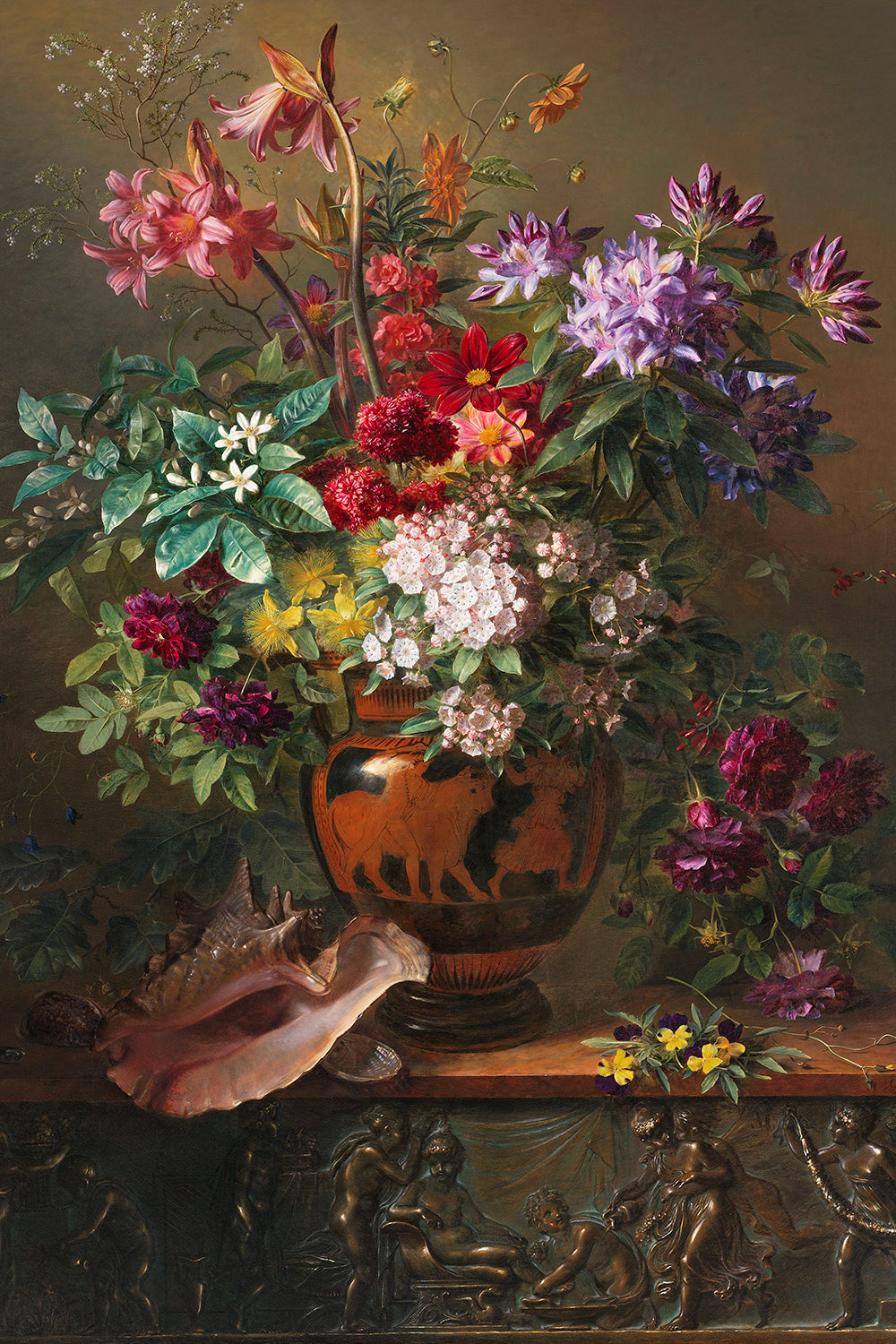 Still Life with Flowers in a Greek Vase - Allegory of Spring